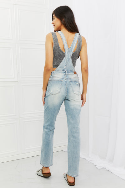 Judy Blue Melina Distressed Straight Leg Overalls  Southern Soul Collectives 