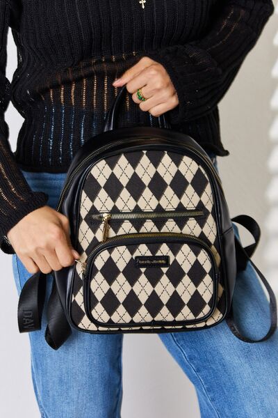 Argyle Pattern Vegan Leather Backpack  Southern Soul Collectives