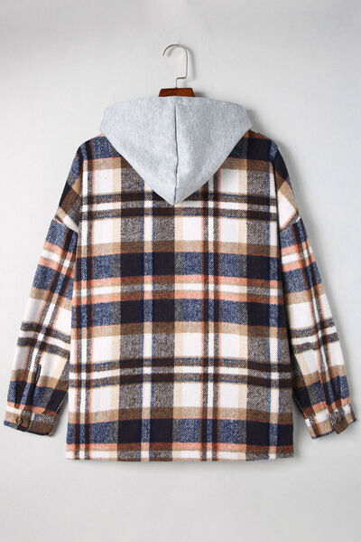 Button Up Plaid Hooded Jacket  Southern Soul Collectives