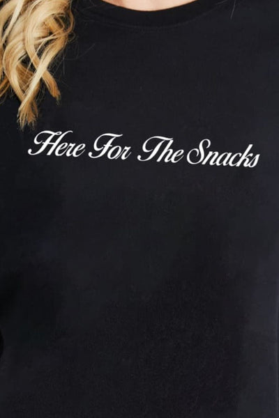 Simply Love Full Size HERE FOR THE SNACKS Graphic Cotton T-Shirt  Southern Soul Collectives 