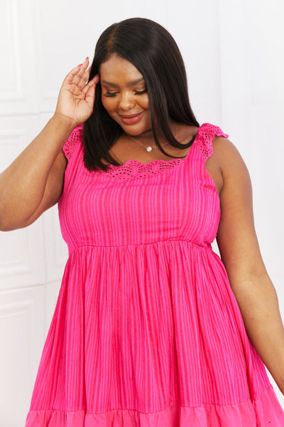 Make It Count Lace Detail Mini Dress in  Hot Pink  Southern Soul Collectives 