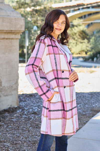 Plaid Button Up Lapel Collar Longline Coat in Multiple Colors  Southern Soul Collectives