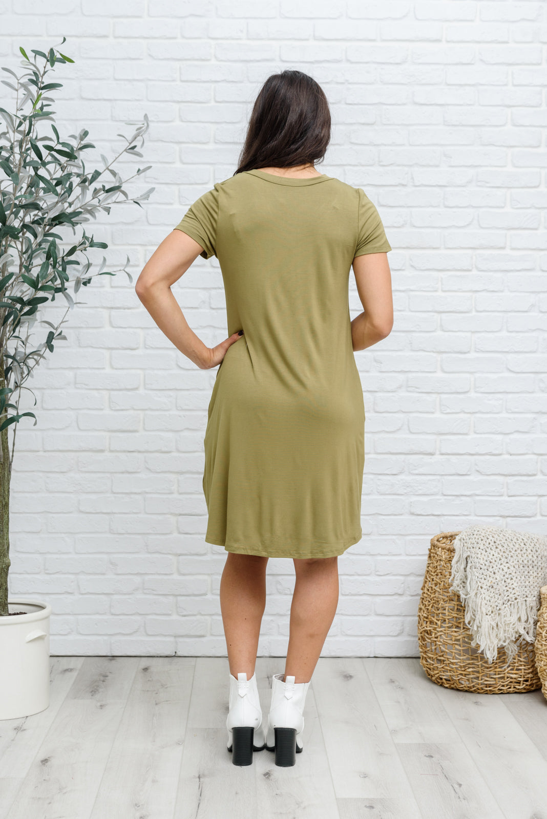 Counting On You Olive Green T-Shirt Dress Womens Southern Soul Collectives 