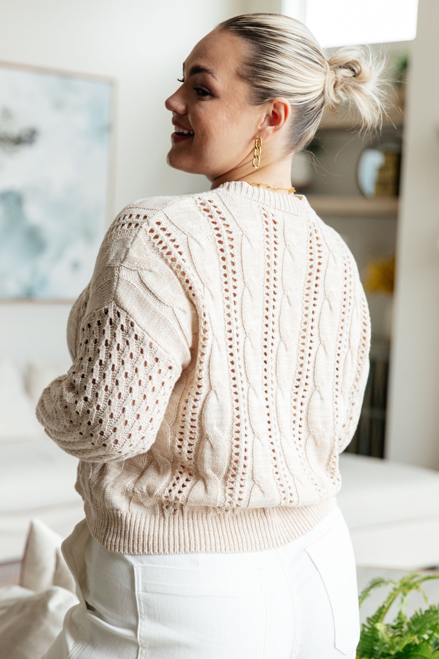 A Note of Thanks Cable Knit Sweater Tops Southern Soul Collectives