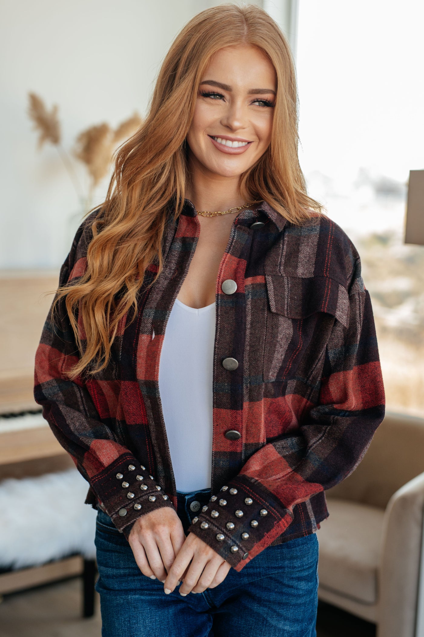 Already There Plaid Shacket Womens Southern Soul Collectives