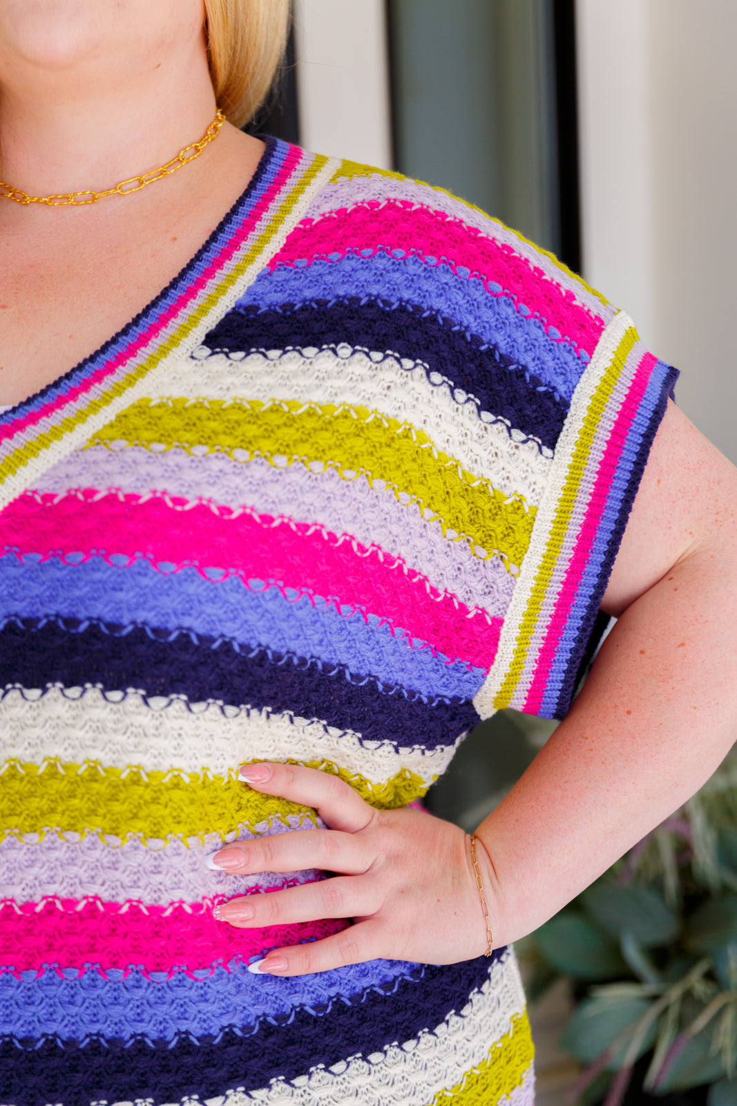 Another One V-Neck Striped Top Womens Southern Soul Collectives 