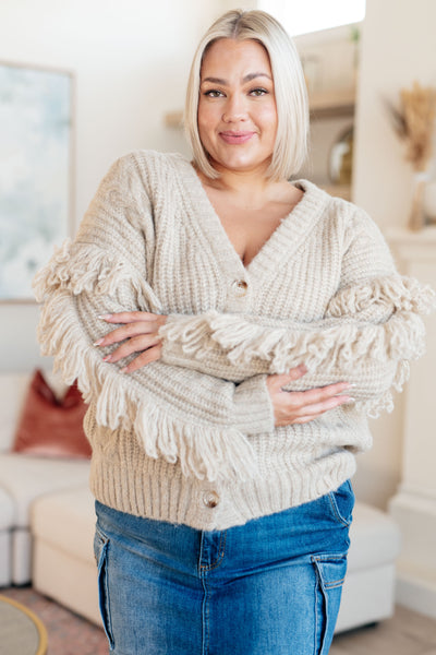Ask Me About It Fringe Cardigan Womens Southern Soul Collectives