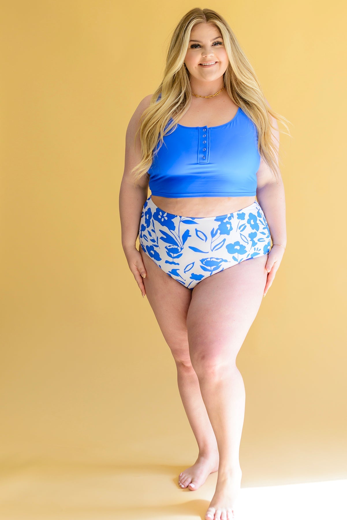 Bermuda Button Up Swim Top and Floral Swim Bottoms Womens Southern Soul Collectives 