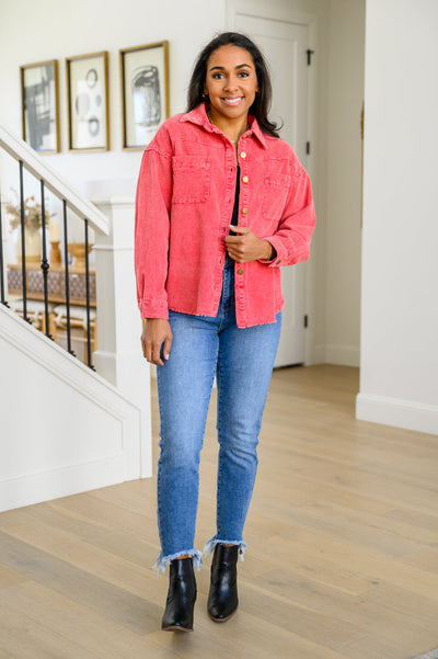 Best Day Ever Corduroy Shacket In Red Womens Southern Soul Collectives 