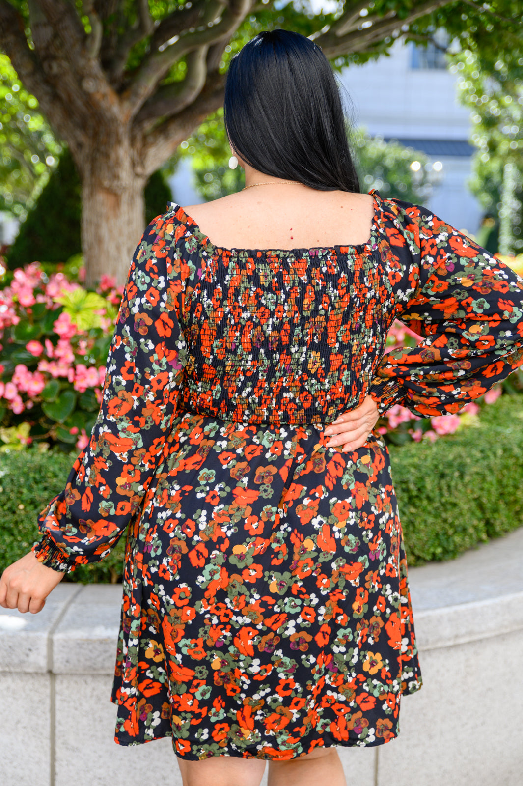 Bet On It Shirred Long Sleeve Floral Dress Womens Southern Soul Collectives 