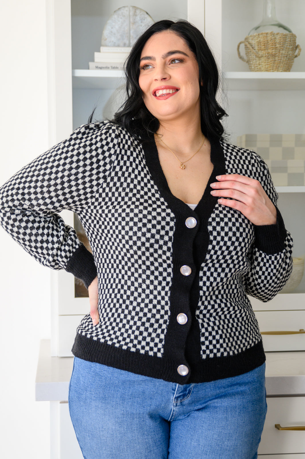 Big City Nights Checkered Cardigan Womens Southern Soul Collectives 