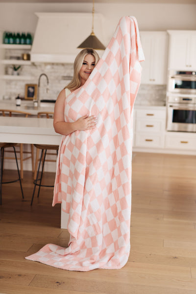 Penny Blanket Single Cuddle Size in Pink Check - Southern Soul Collectives