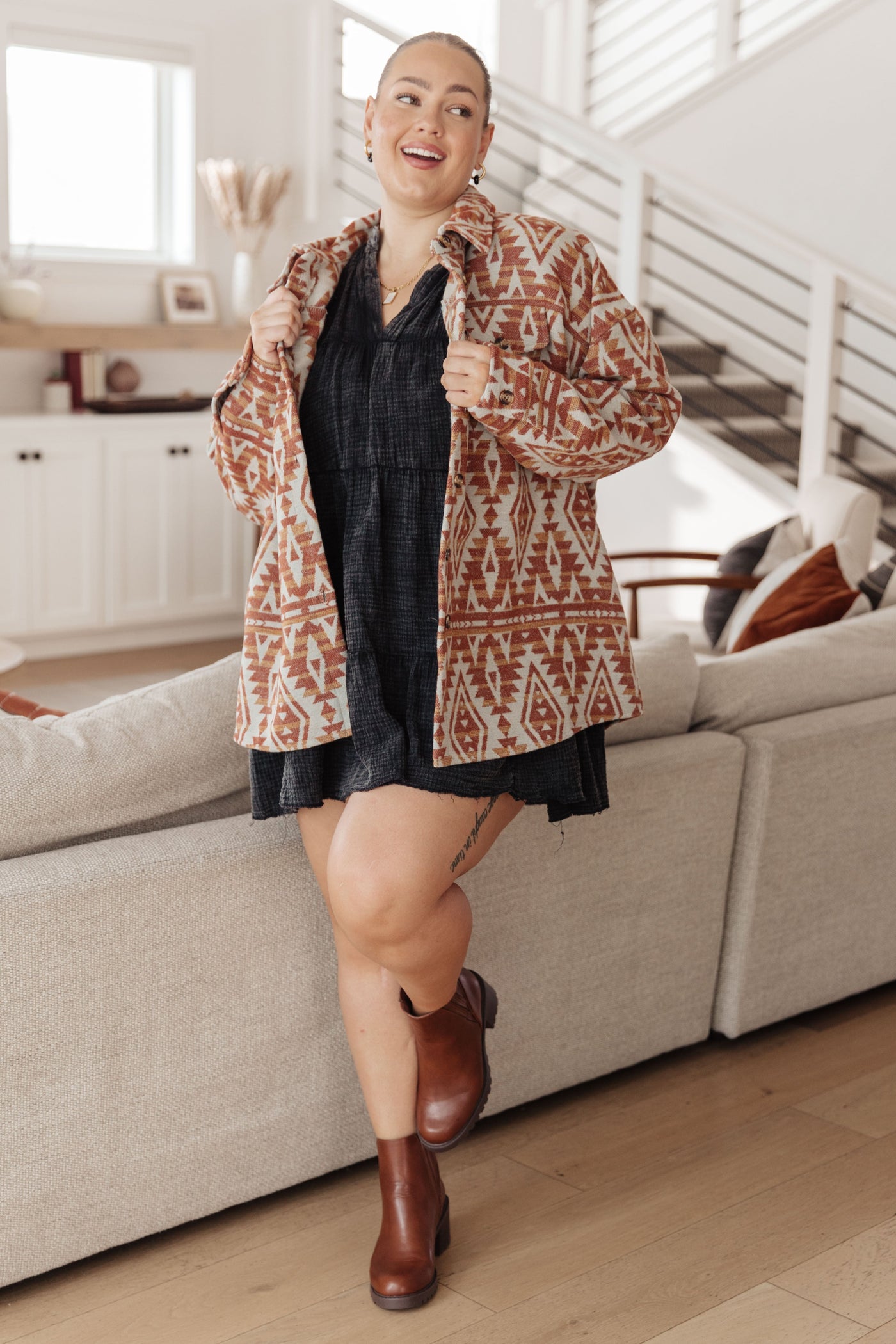 Gather Round Aztec Shacket Womens Southern Soul Collectives