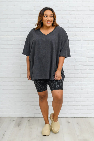Boxy V Neck Boyfriend Tee In Charcoal Womens Southern Soul Collectives 