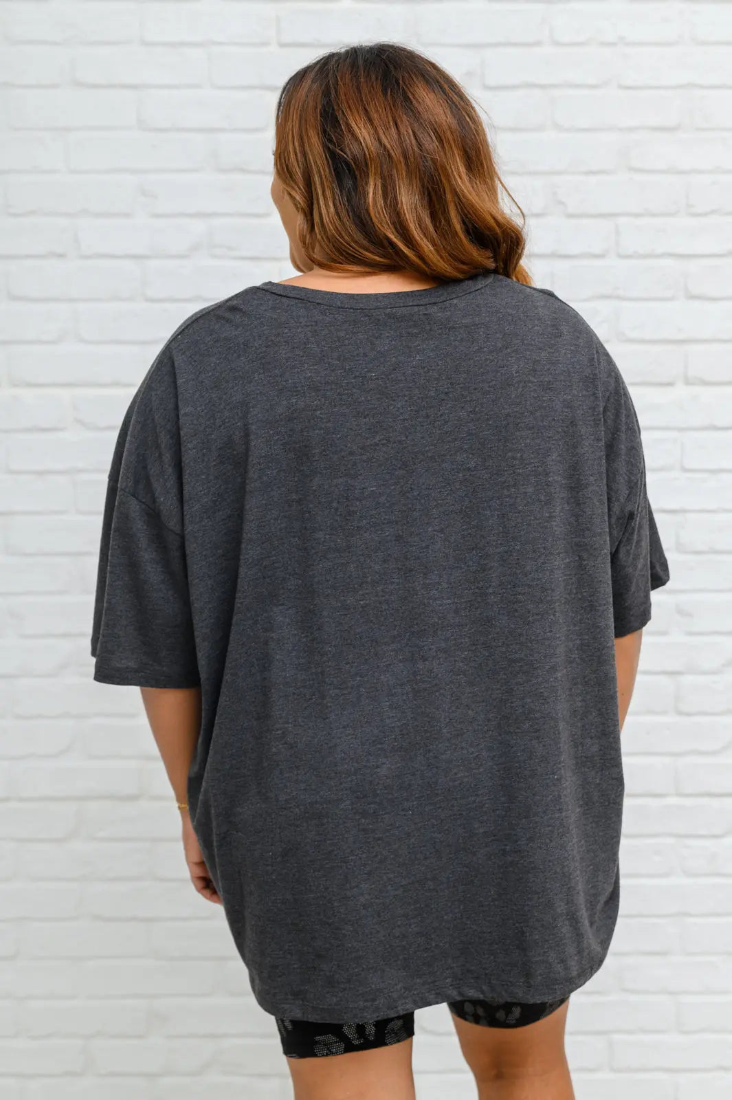 Boxy V Neck Boyfriend Tee In Charcoal Womens Southern Soul Collectives 