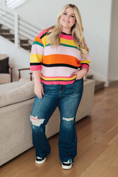 Bright Side Striped Sweater Womens Southern Soul Collectives 