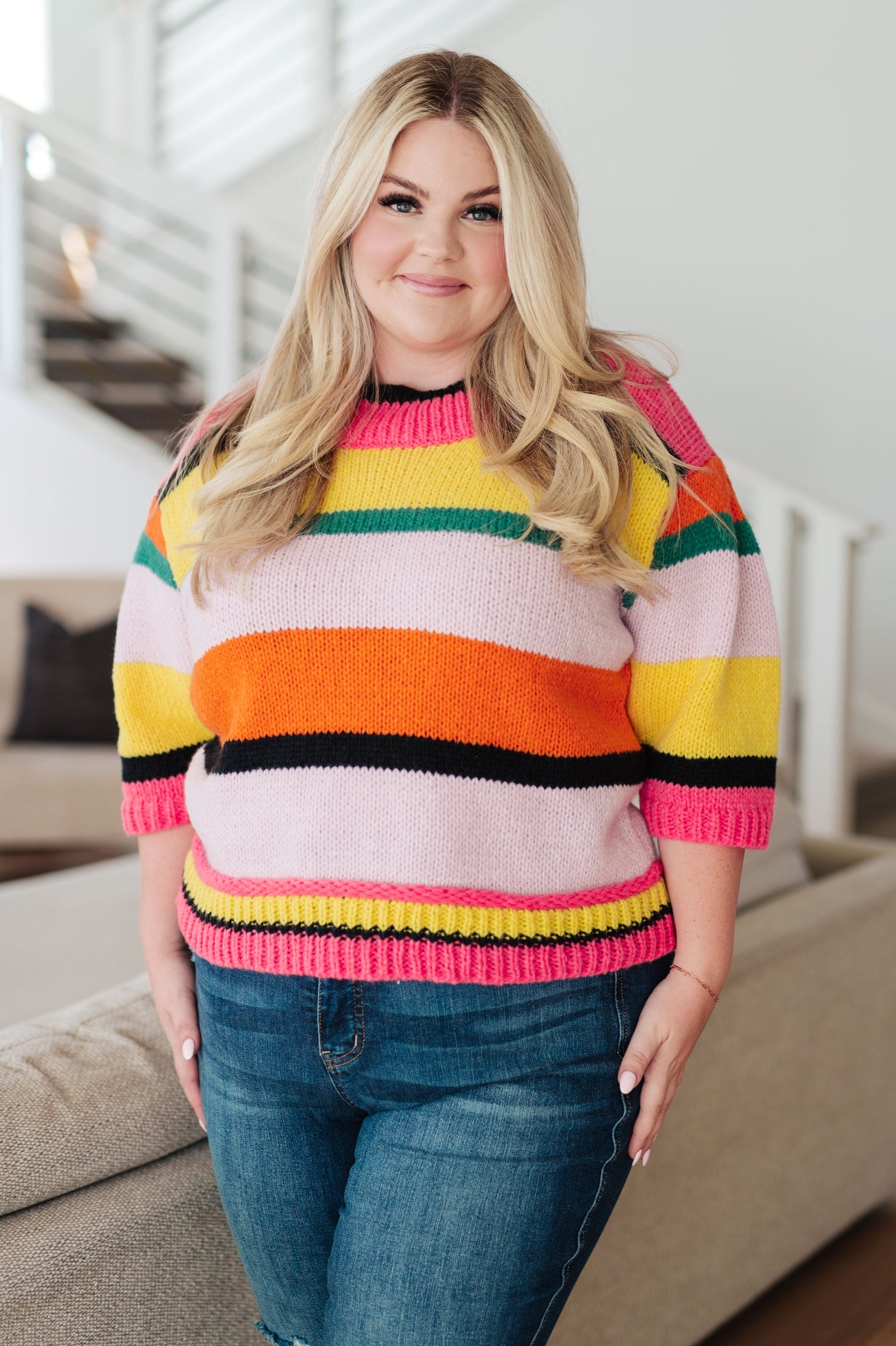 Bright Side Striped Sweater Womens Southern Soul Collectives 