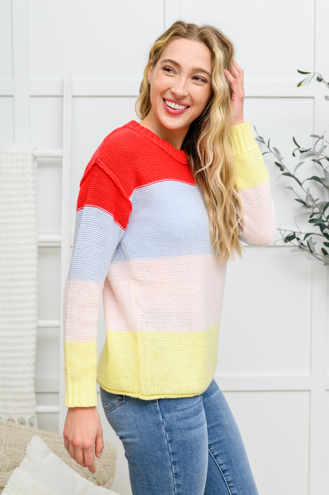 Bright Striped Knit Sweater Womens Southern Soul Collectives 