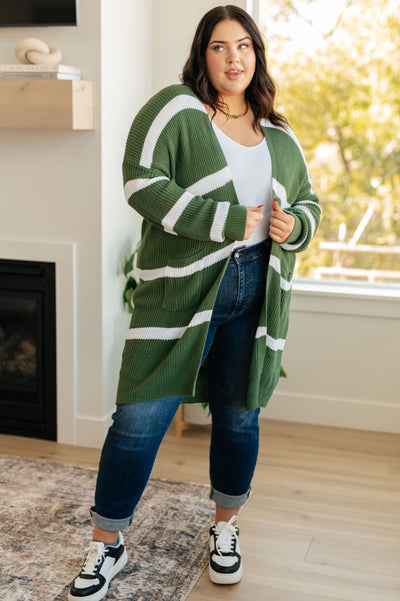 Brighter is Better Striped Cardigan in Green- 11/30/2023 Womens Southern Soul Collectives