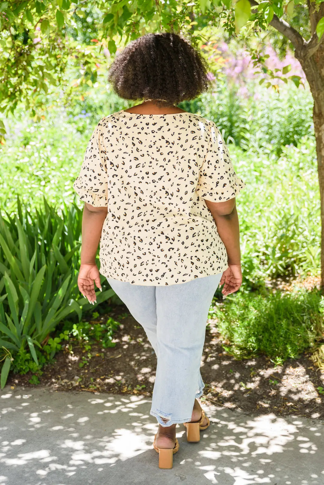 Call Me Wild Animal Print Ruffle Sleeve Top Womens Southern Soul Collectives 