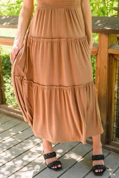 Calm Morning Tan Tiered Maxi Dress Womens Southern Soul Collectives 