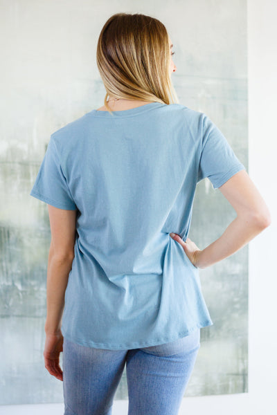 Cardinal Short Sleeve Tee in Blue Grey Womens Southern Soul Collectives 