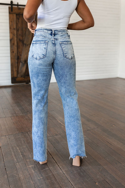 Judy Blue Carter High Rise Slit Hem Straight Jeans Womens Southern Soul Collectives 