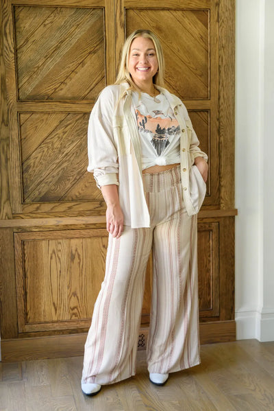 Casual Days Ahead Pink Striped Wide Leg Pants Womens Southern Soul Collectives 
