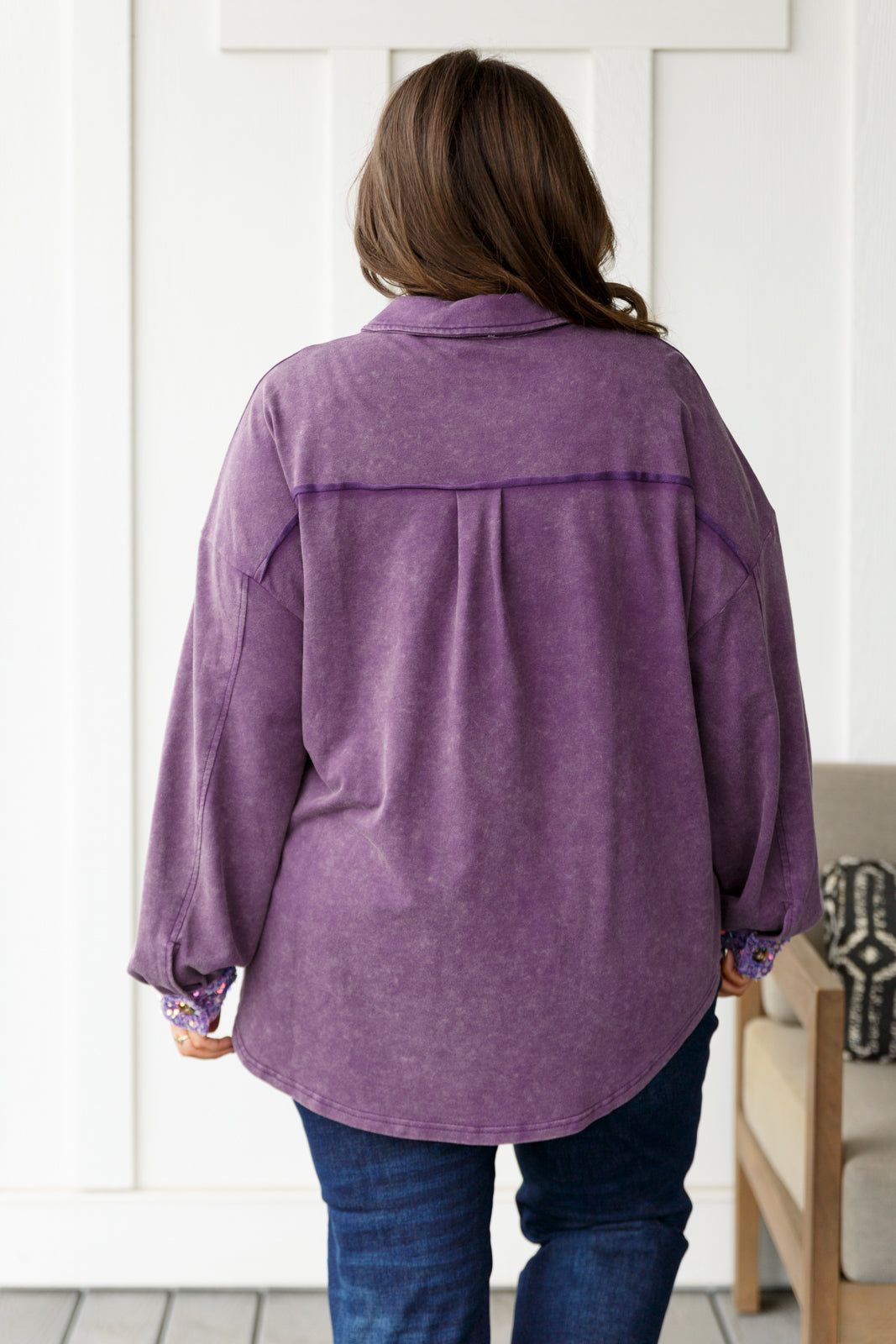 Chaos of Sequins Shacket in Purple Womens Southern Soul Collectives