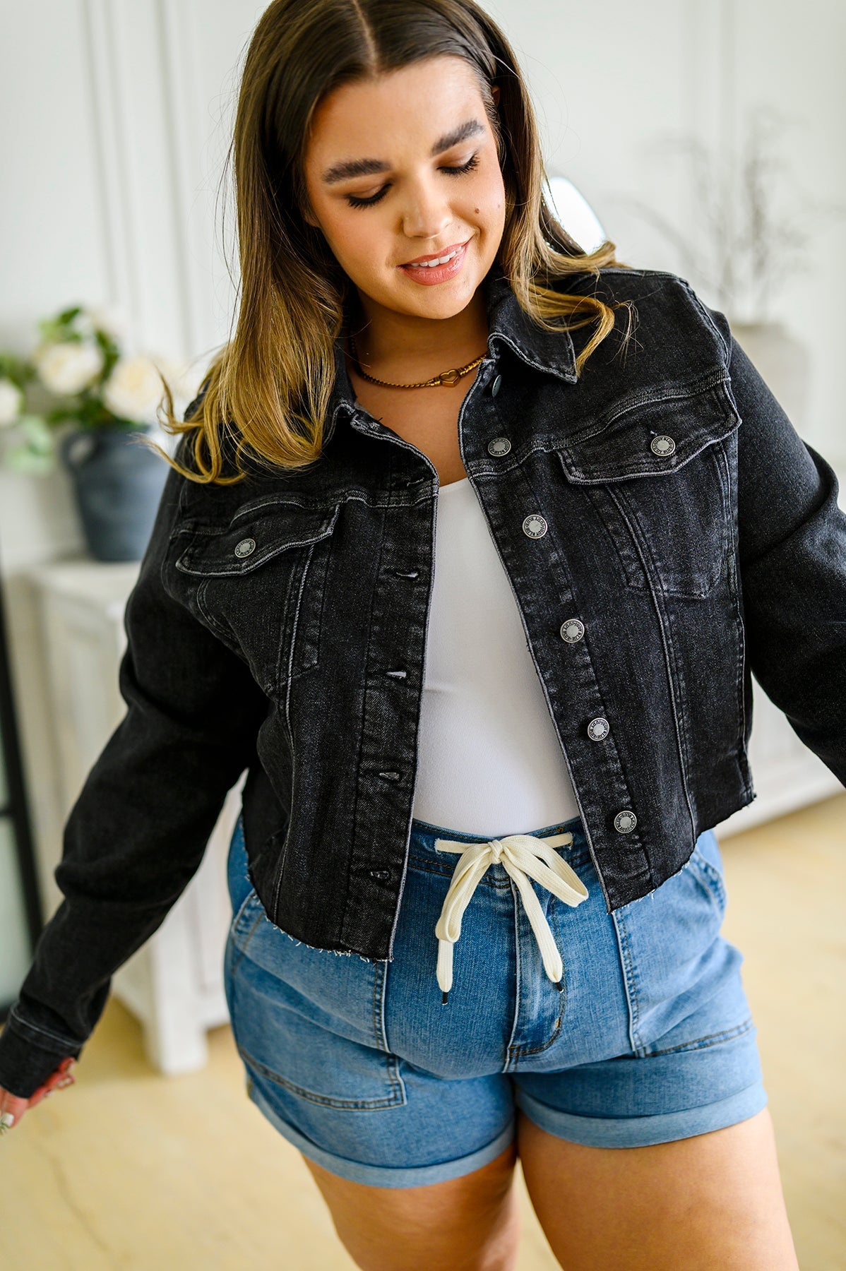 Judy Blue Charlie Cropped Denim Jacket Womens Southern Soul Collectives 