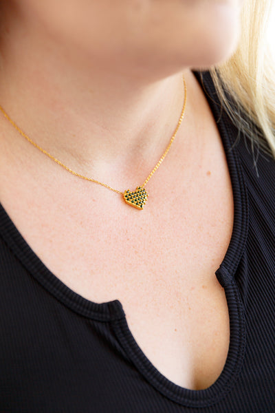 Checkered Heart Necklace Womens Southern Soul Collectives 
