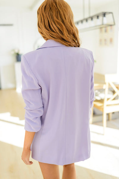 Chic In Lavender Ruched 3/4 Sleeve Blazer Womens Southern Soul Collectives 