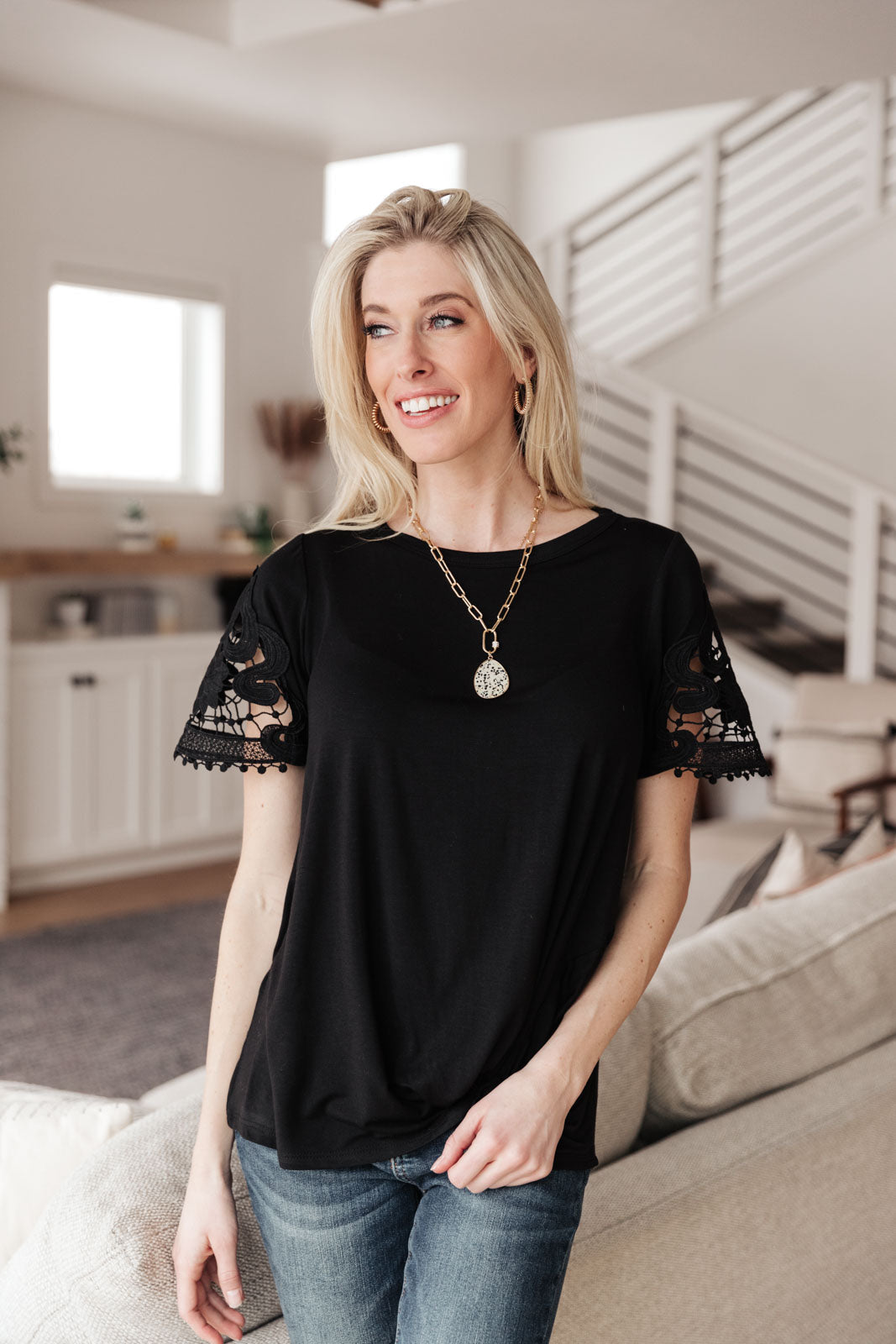 Chloé Lace Twist Top In Black Womens Southern Soul Collectives 