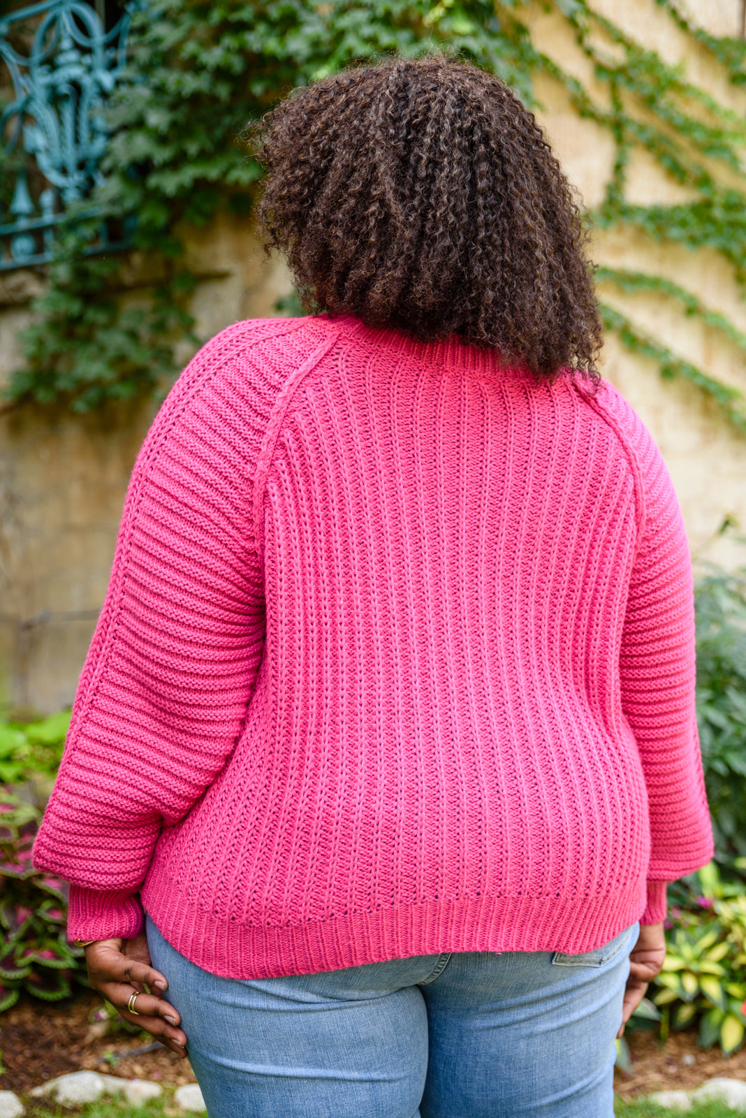 Claim The Stage Knit Long Sleeve Sweater in Hot Pink Womens Southern Soul Collectives 