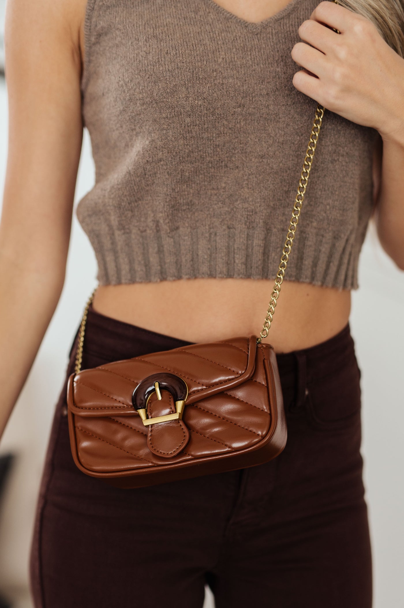 Classic Beauty Quilted Clutch in Brown - Southern Soul Collectives