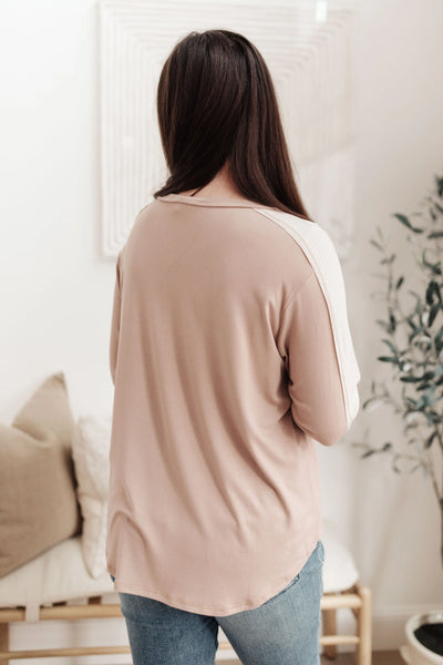 Coffee Date V Neck Top In Taupe Womens Southern Soul Collectives 