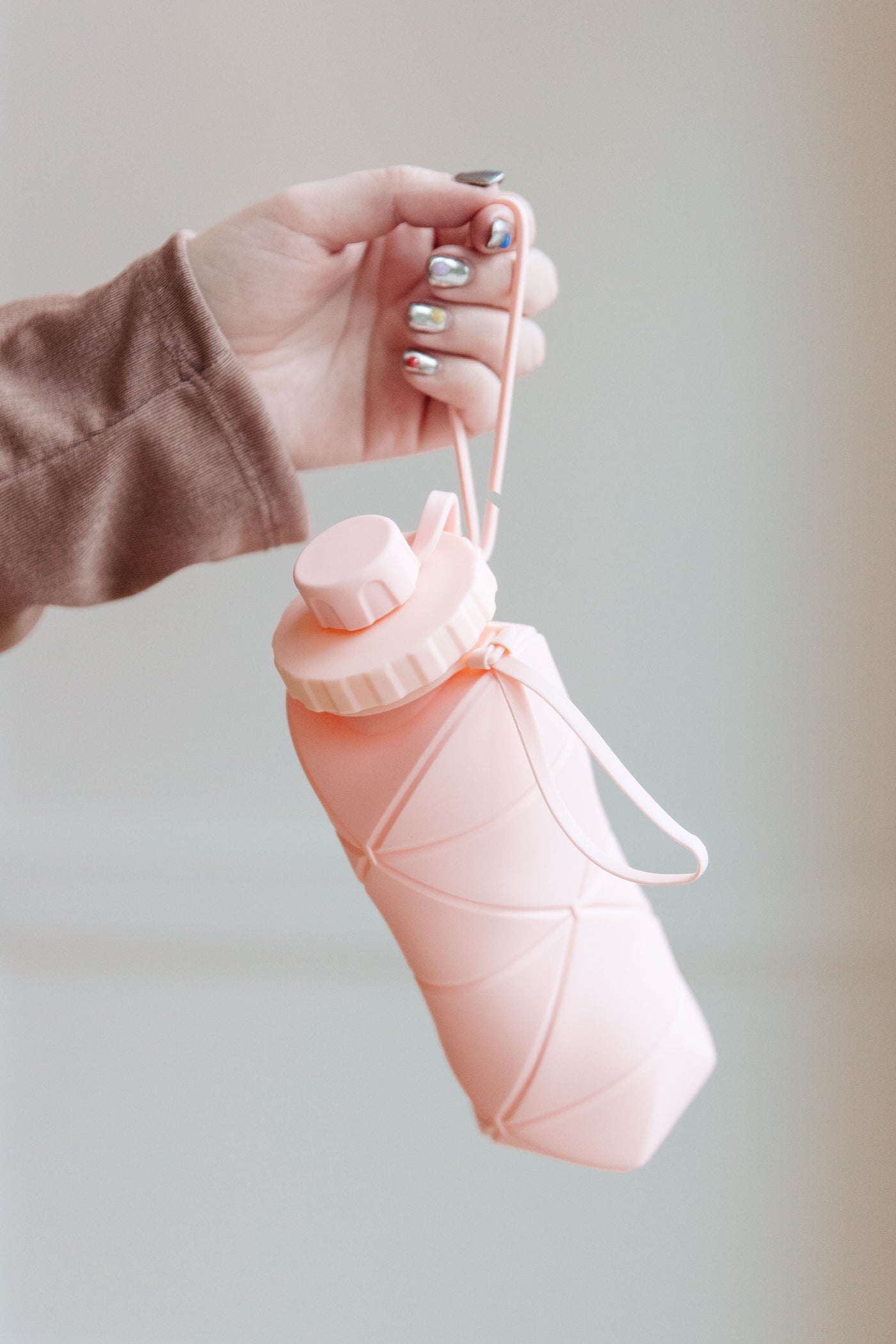 Collapsing Silicon Water Bottle in Diamond Pink Womens Southern Soul Collectives