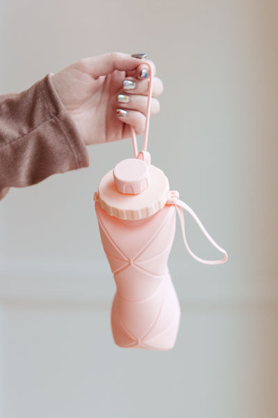 Collapsing Silicon Water Bottle in Diamond Pink Womens Southern Soul Collectives