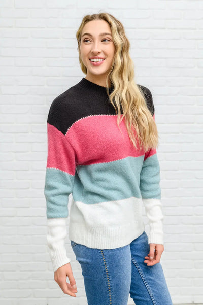 Color Blocked Striped Knit Sweater Womens Southern Soul Collectives 