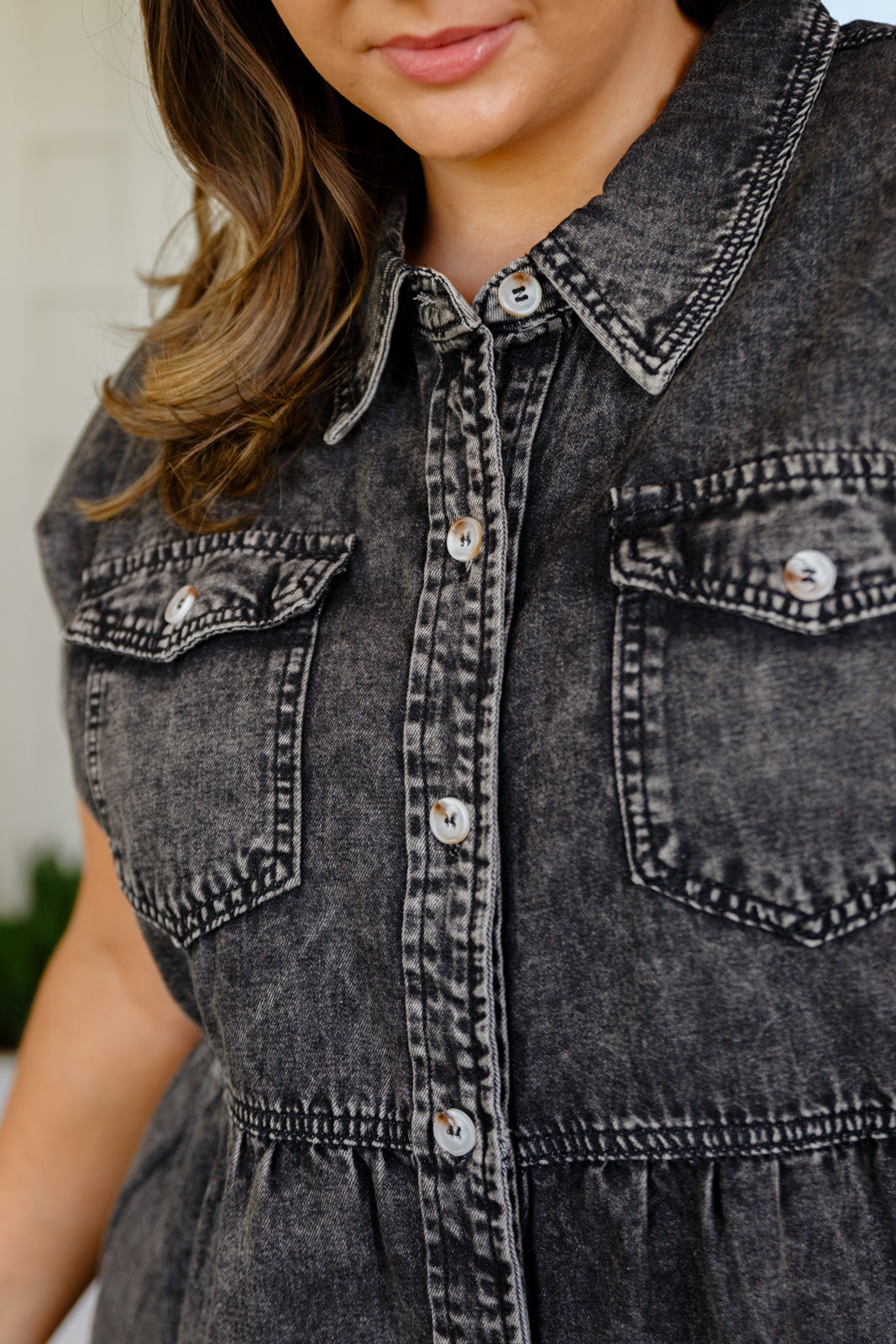 Cool and Carefree Denim Button Down Womens Southern Soul Collectives 