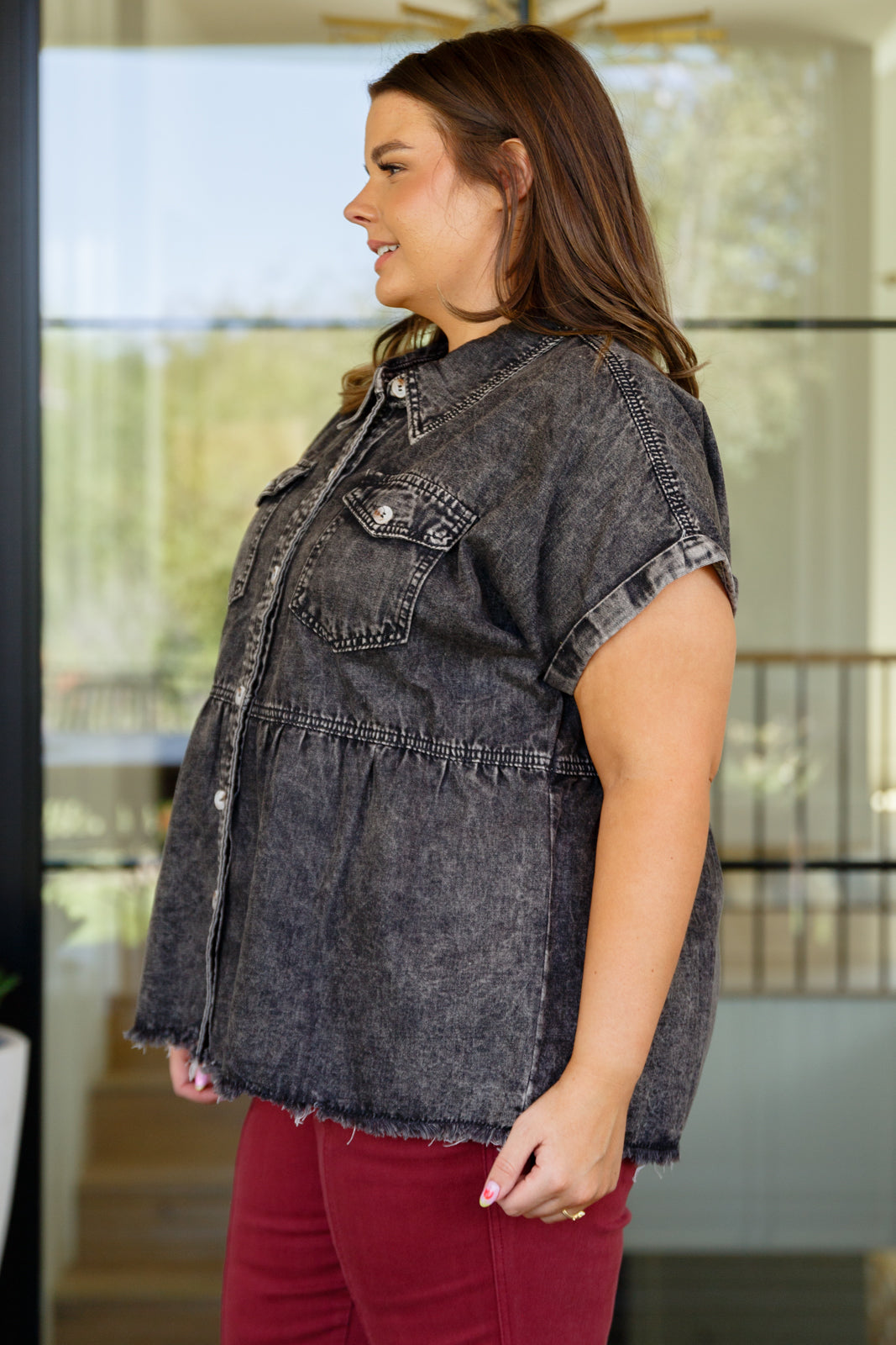 Cool and Carefree Denim Button Down Womens Southern Soul Collectives 