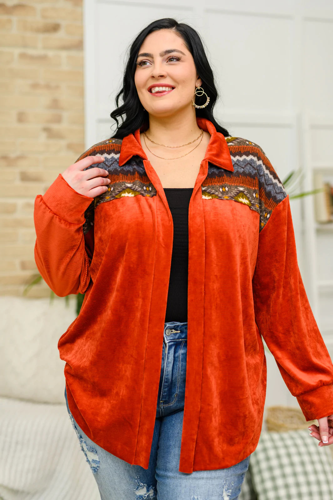 Cozy Cabin Days Sweater in Burnt Orange Womens Southern Soul Collectives 