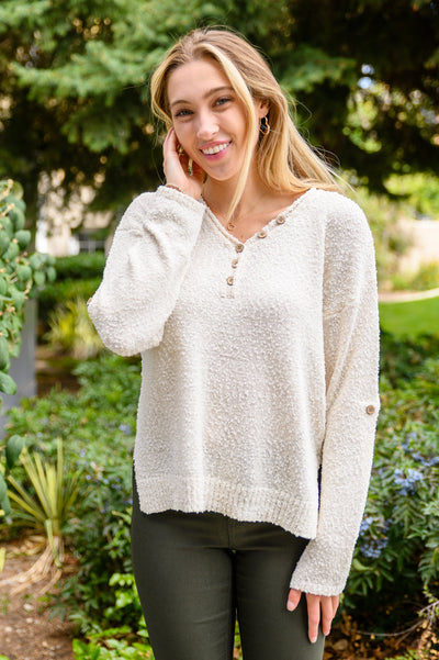 Cozy Zone Popcorn Thread Knit Sweater In Cream Womens Southern Soul Collectives 