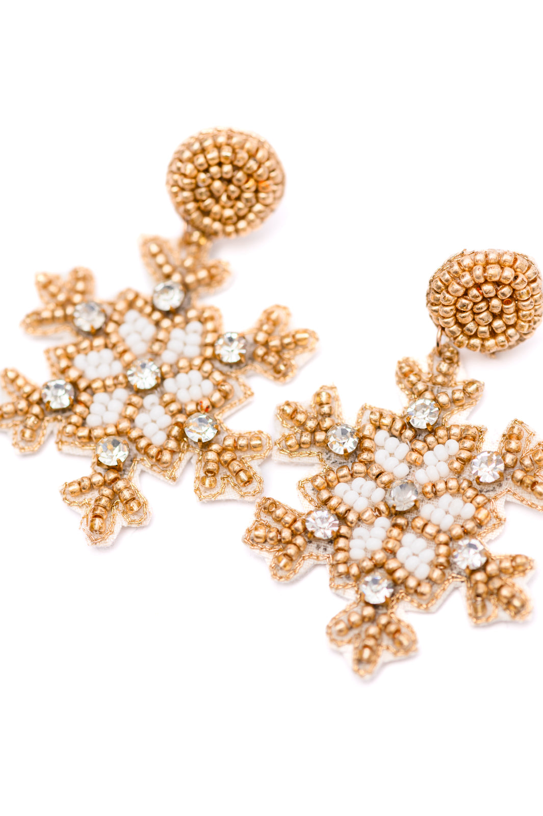 Glitz And Glam Beaded Snowflake Earrings Womens Southern Soul Collectives