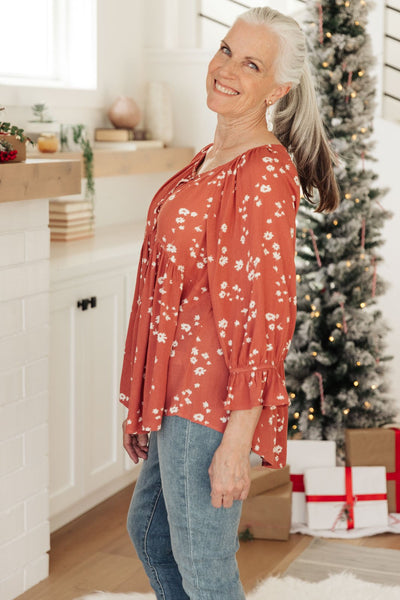 Daisy Flow Blouse In Rust Womens Southern Soul Collectives 