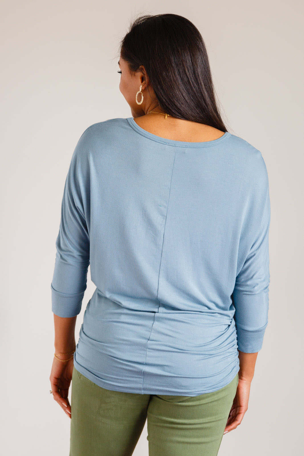 Daytime Boat Neck Top in Blue Gray Womens Southern Soul Collectives 