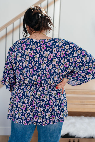 Dearest Dreamer Peplum Top in Navy Floral Womens Southern Soul Collectives