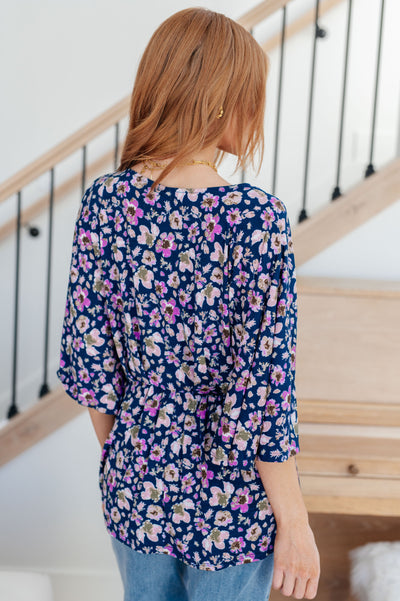 Dearest Dreamer Peplum Top in Navy Floral Womens Southern Soul Collectives