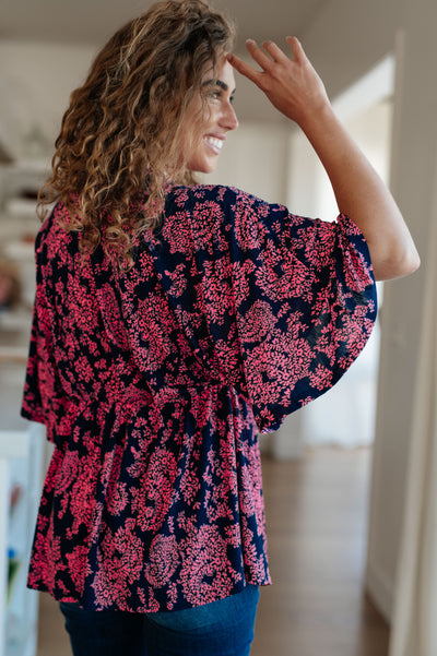 Dearest Dreamer Peplum Top in Pink Paisley Womens Southern Soul Collectives