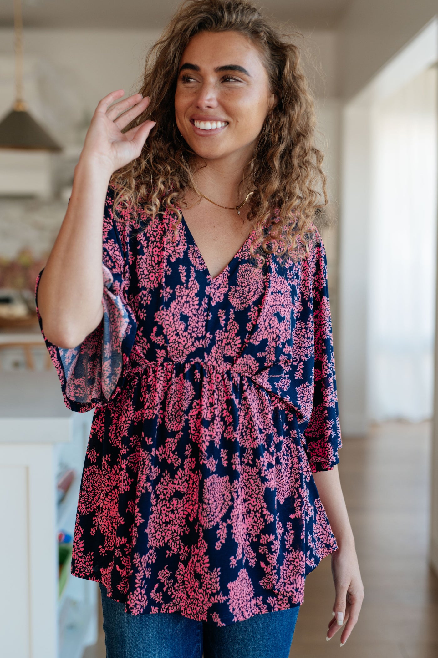 Dearest Dreamer Peplum Top in Pink Paisley Womens Southern Soul Collectives